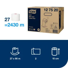 Toalettpapír tekercs Mide size / 3.